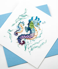 Quilling Card Quilled Colorful Seahorse Greeting Card