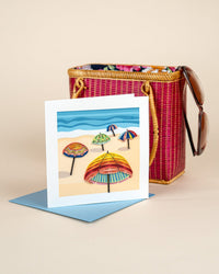 Quilling Card Quilled Colorful Beach Umbrellas Greeting Card