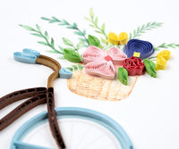 Quilling Card Quilled Bicycle & Flower Basket Greeting Card
