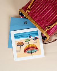 Quilling Card Quilled Colorful Beach Umbrellas Greeting Card