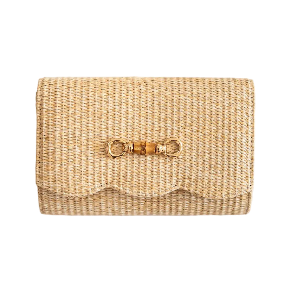 Scalloped Straw Clutch
