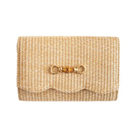 Scalloped Straw Clutch