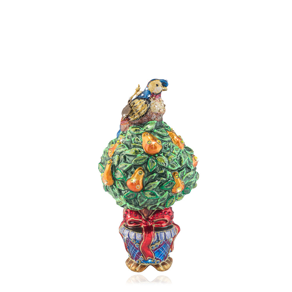 Partridge in a Pear Tree Glass Ornament
