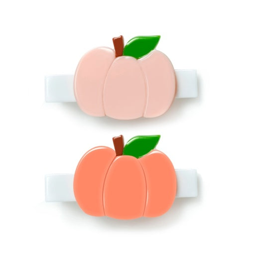 Lilies & Roses NY Pumpkins Coral Hair Clips