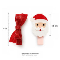 Lilies & Roses NY Santa Red Glitter Bow Hair Clips