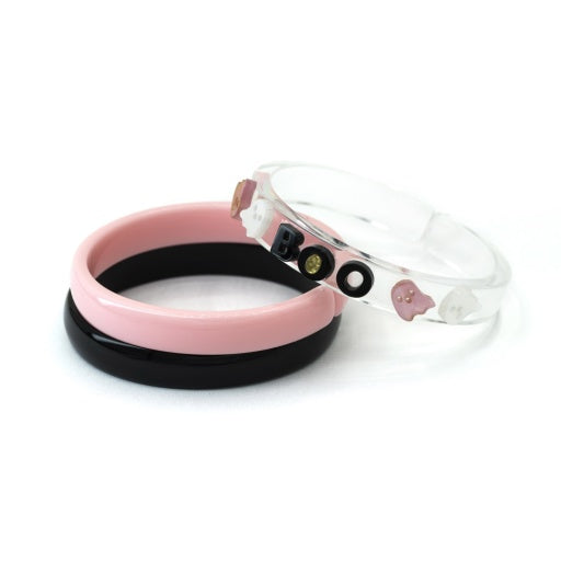 Lilies & Roses NY Ghost Boo Glitter Gold Bangle Set