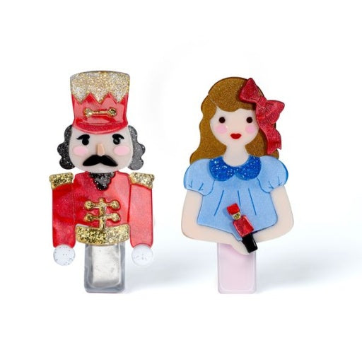 Lilies & Roses NY Nutcracker Girl Blue Hair Clips