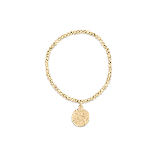 extends classic gold 3mm bracelet - blessing gold disc