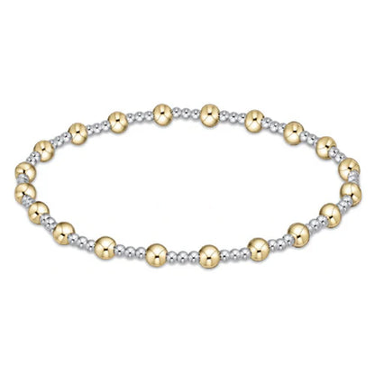 extends classic sincerity pattern bead bracelet - mixed metal