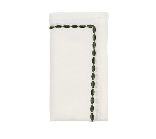 Swag Napkin in White, Green & Gold
