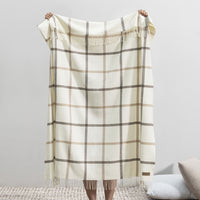 Barnwood/Dune Tattersall Plaid Throw