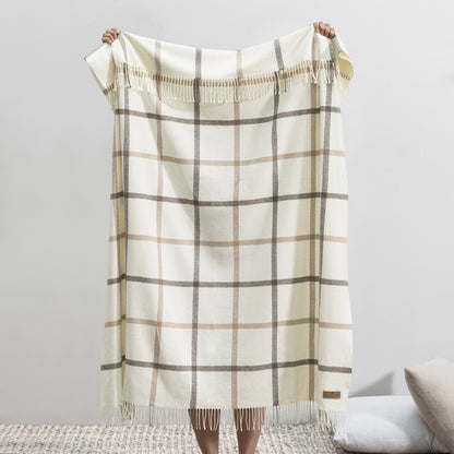 Barnwood/Dune Tattersall Plaid Throw