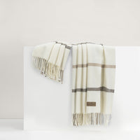 Barnwood/Dune Tattersall Plaid Throw