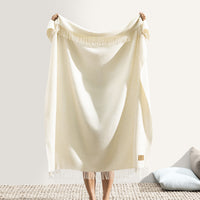 Ecru Juno Cashmere/Lambswool Throw
