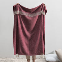 Cranberry Italian Herringbone Throw