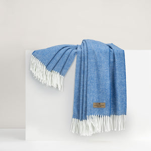 Marina Blue Italian Herringbone Throw
