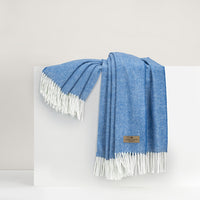 Marina Blue Italian Herringbone Throw