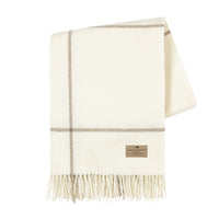 Ecru & Taupe Windowpane Cashmere/Lambswool Throw