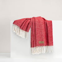 Red Poppy Italian Herringbone Throw