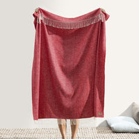 Red Poppy Italian Herringbone Throw