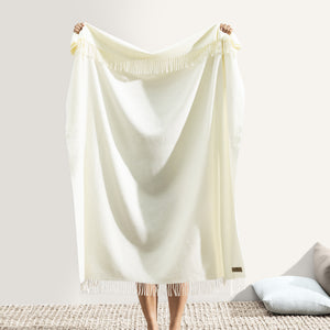 Ecru Italian Herringbone Throw