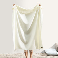 Ecru Italian Herringbone Throw