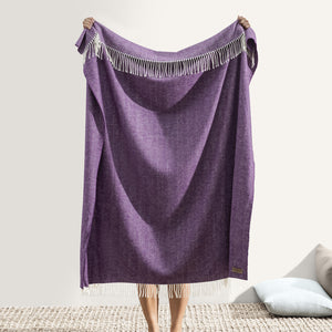 Plum Italian Herringbone Throw
