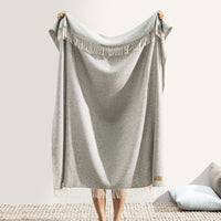 Light Gray Juno Cashmere/Lambswool Throw