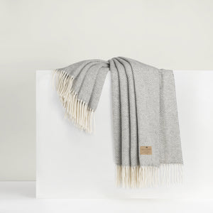 Light Gray Juno Cashmere/Lambswool Throw