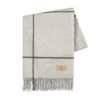 Light Gray & Dark Gray Windowpane Cashmere Throw
