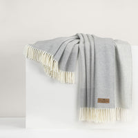 Light Gray Border Herringbone Throw