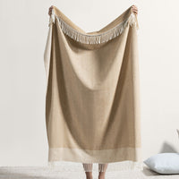 Caramel Border Herringbone Throw