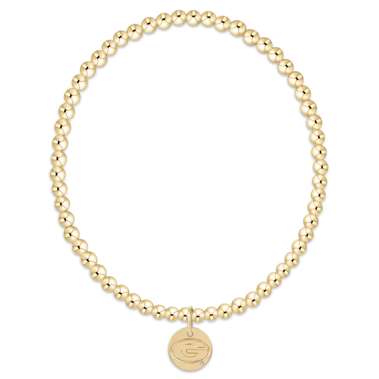 ecollegiate classic gold 3mm bracelet - uga disc