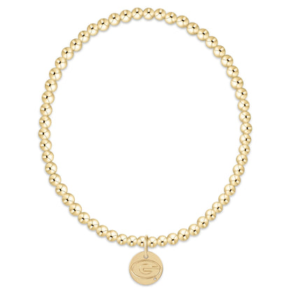 ecollegiate classic gold 3mm bracelet - uga disc