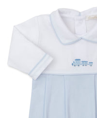 Light Blue Train Hand Embroidered Playsuit