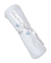 Light Blue Blanket w/ Hand Emb Str - SCE Crabs & Whales