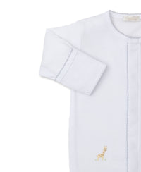 White and Silver Jungle Mates Hand Embroidered Footie