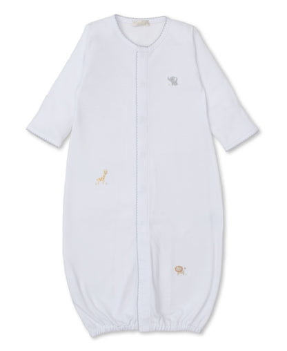 White and Silver Jungle Mates Hand Embroidered Converter Gown