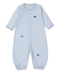 Light Blue Sky-High Planes Hand Embroidered Converter Gown