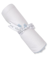 Light Blue Blanket w/ Hand Emb - Premier Baa Baa Baby Sheep