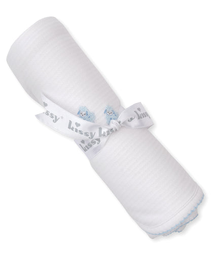 Light Blue Blanket w/ Hand Emb - Premier Baa Baa Baby Sheep
