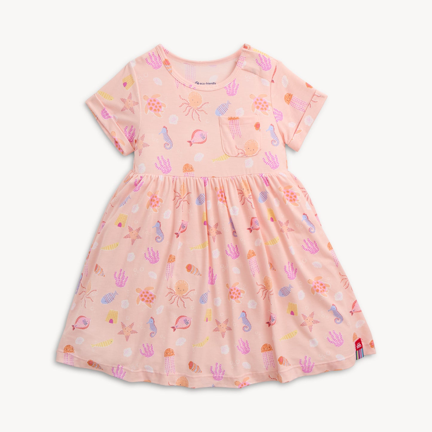 Deep Chic Pk Modal Mag S/s Pocket Girls Dress