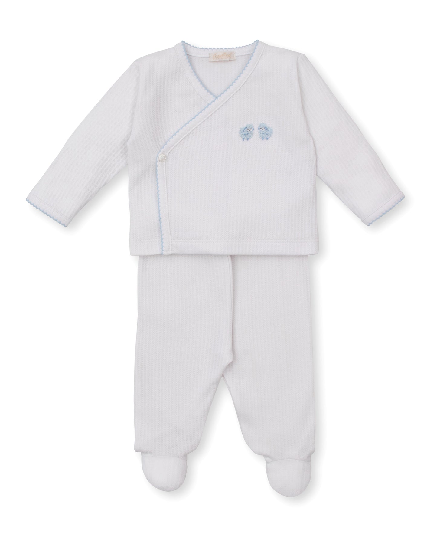 Light Blue Footed Pant Set w/ HE - Premier Baa Baa Baby Sheep