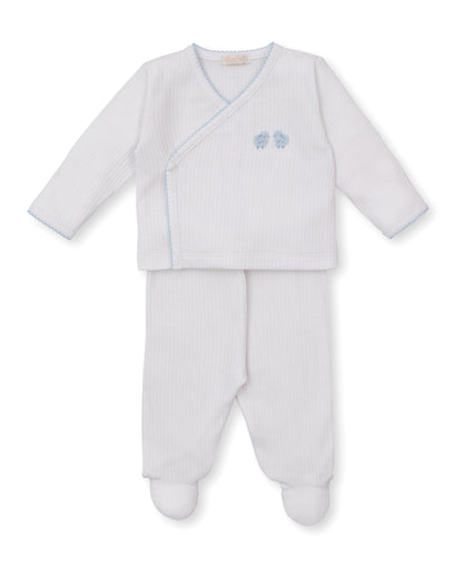 Light Blue Footed Pant Set w/ HE - Premier Baa Baa Baby Sheep