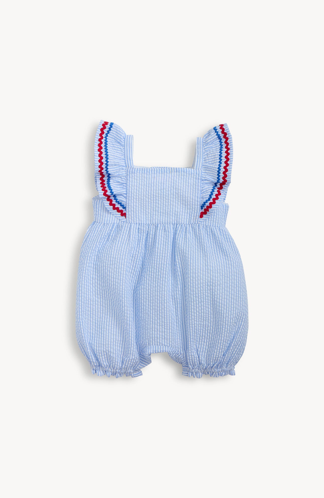 Seersucker Stripe Flutter Slv Romper