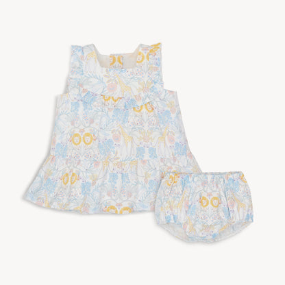 Nikki Menagerie Cotton Dress + Diaper Cover