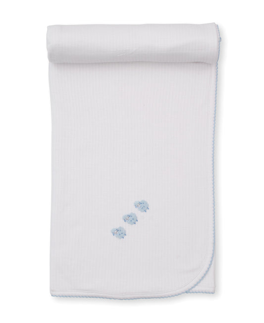 Light Blue Blanket w/ Hand Emb - Premier Baa Baa Baby Sheep