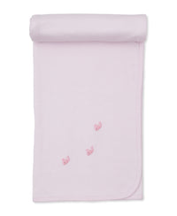 Pink Blanket w/ Hand Emb Str - SCE Crabs & Whales