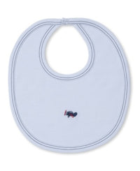 Light Blue Sky-High Planes Hand Embroidered Bib