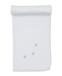 Light Blue Blanket w/ Hand Emb Str - SCE Crabs & Whales